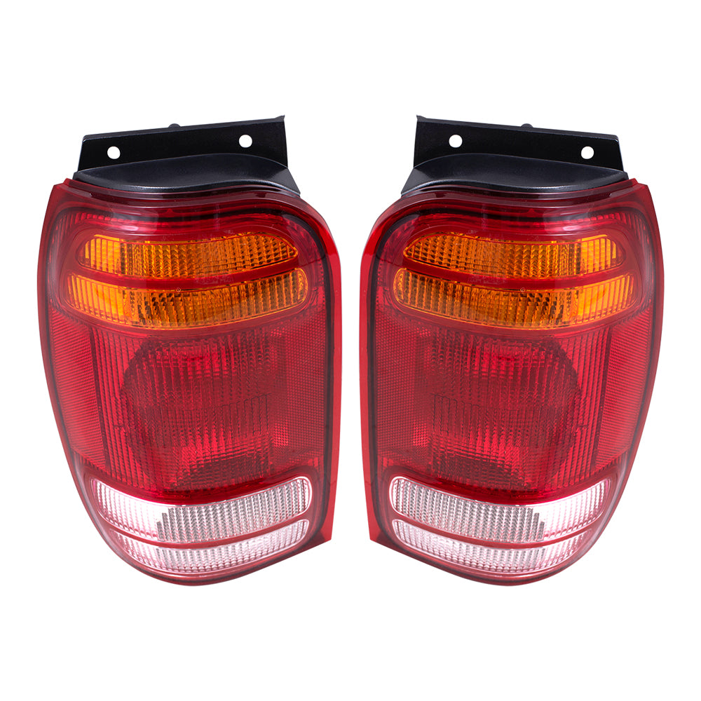 Brock Aftermarket Replacement Driver Left Passenger Right Combination Tail Light Unit Set Compatible with 1998-2001 Ford Explorer