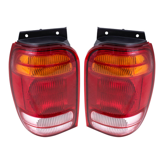 Brock Aftermarket Replacement Driver Left Passenger Right Combination Tail Light Unit Set Compatible with 1998-2001 Ford Explorer