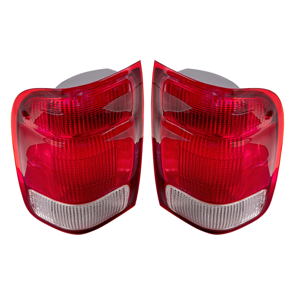 Brock Replacement Driver and Passenger Taillights Tail Lamps Compatible with 2000 Ranger Pickup Truck YL5Z13405AA YL5Z13404AA