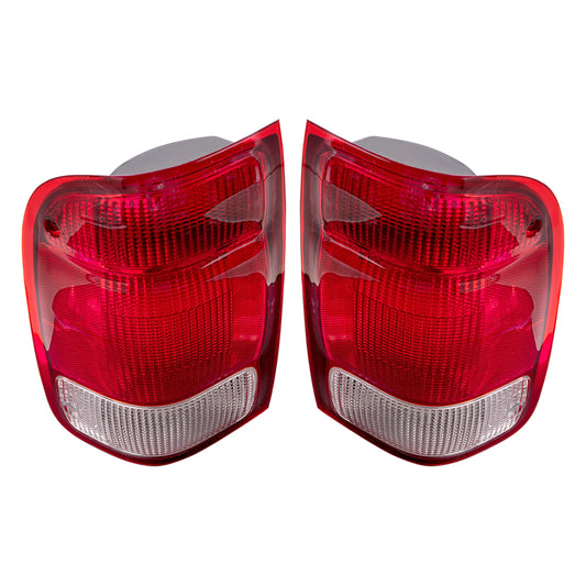 Brock Replacement Driver and Passenger Taillights Tail Lamps Compatible with 2000 Ranger Pickup Truck YL5Z13405AA YL5Z13404AA