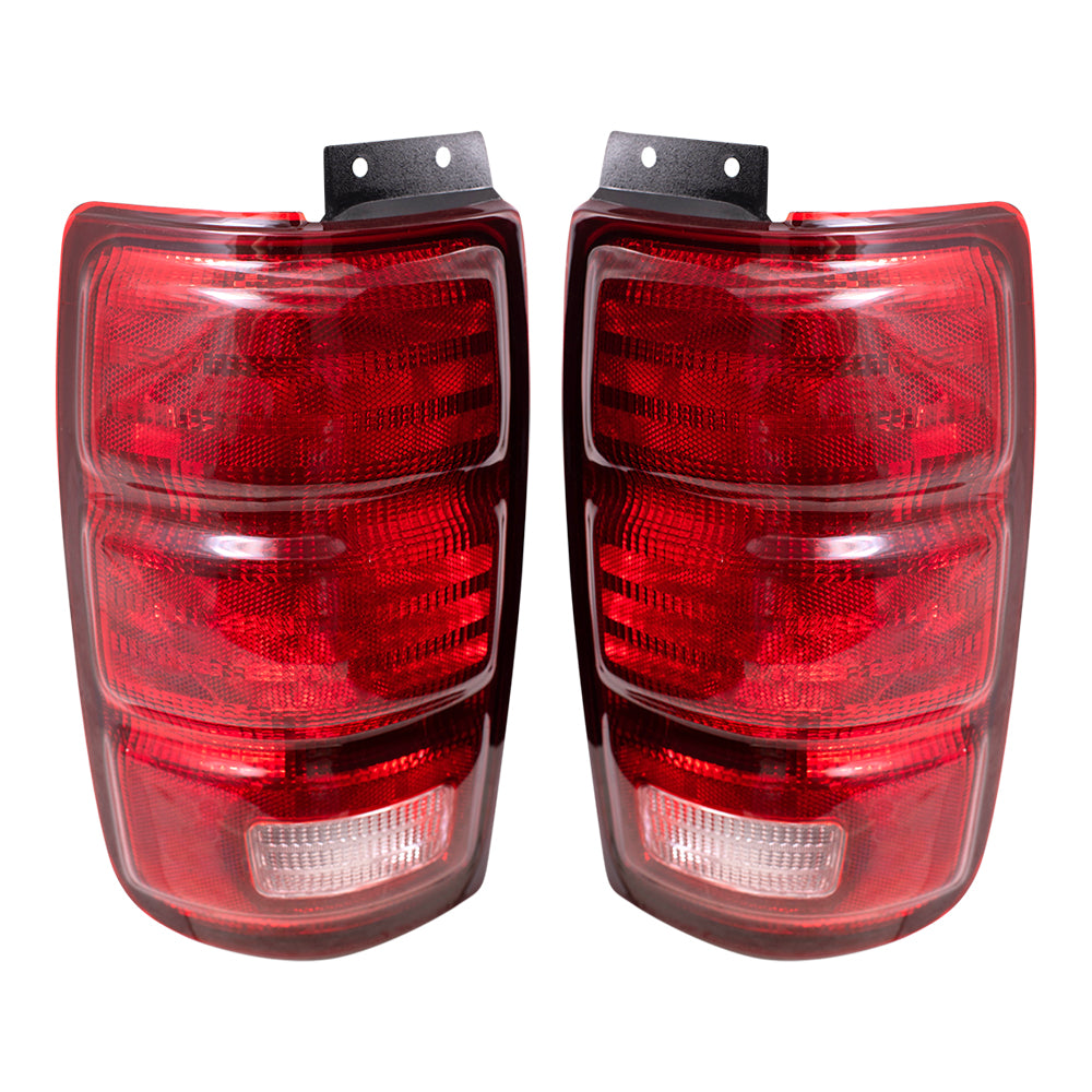 Brock Replacement Driver and Passenger Taillights Tail Lamps Compatible with 1997-2002 Expedition F75Z13405AC F75Z13404AC