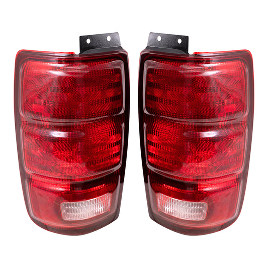 Brock Replacement Driver and Passenger Taillights Tail Lamps Compatible with 1997-2002 Expedition F75Z13405AC F75Z13404AC