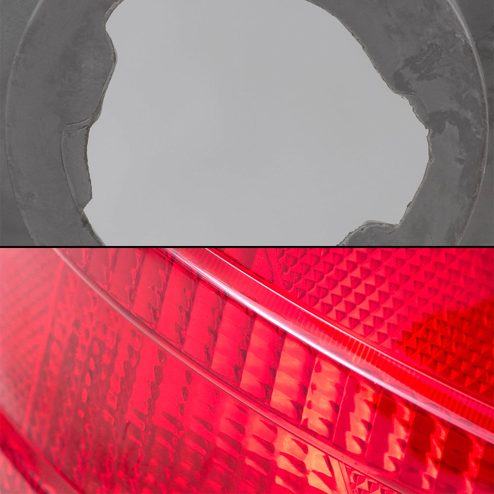 Brock Aftermarket Replacement Driver Left Passenger Right Halogen Headlights and Tail Lights with Red Lens-Black-Trim-2 Bulbs 4 Piece Set Compatible with 1999-2011 Ford Crown Victoria