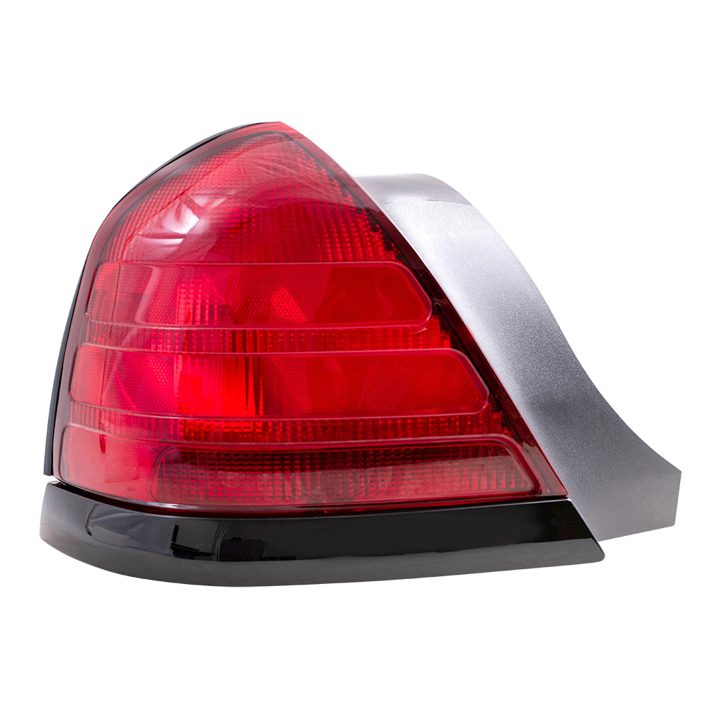 Brock Replacement Drivers Taillight Tail Lamp with Black Trim Compatible with 1999-2011 Crown Victoria 8W7Z13405A