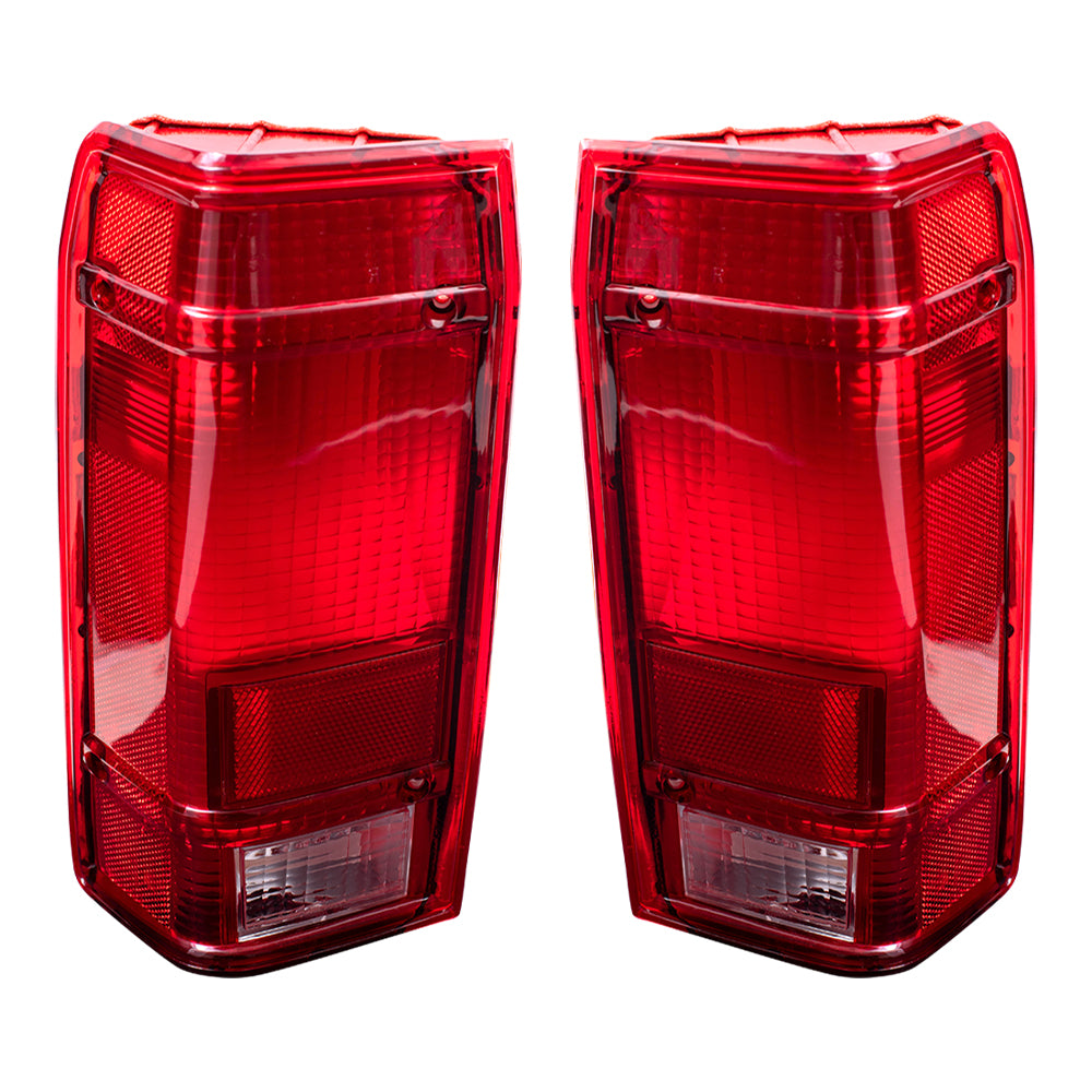 Brock Replacement Driver and Passenger Taillights Tail Lamps Compatible with 1983-1990 Ranger Pickup Truck E9TZ13405A E9TZ13404A
