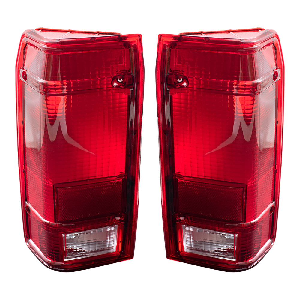 Brock Replacement Driver and Passenger Taillights Tail Lamps Compatible with 1991-1992 Ranger Pickup Truck F1TZ 13405 C F1TZ 13404 C