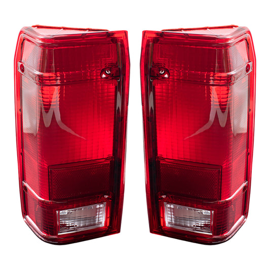 Brock Replacement Driver and Passenger Taillights Tail Lamps Compatible with 1991-1992 Ranger Pickup Truck F1TZ 13405 C F1TZ 13404 C
