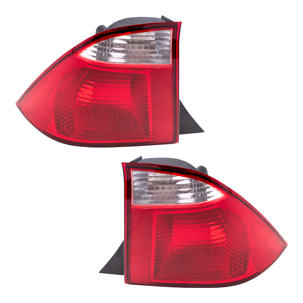 Brock Replacement Driver and Passenger Taillights Tail Lamps Compatible with 2005-2007 Focus Sedan 5S4Z13405AA 5S4Z13404AA