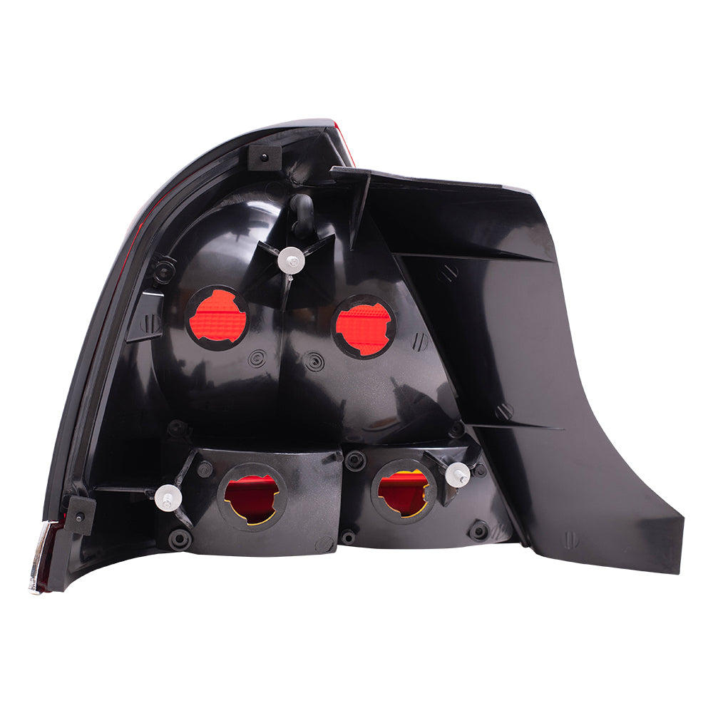 Brock Replacement Driver and Passenger Taillights Tail Lamps with Red-Amber Lens & Chrome Trim Compatible with 98-05 Crown Victoria 3W7Z13405CA 3W7Z13404CA