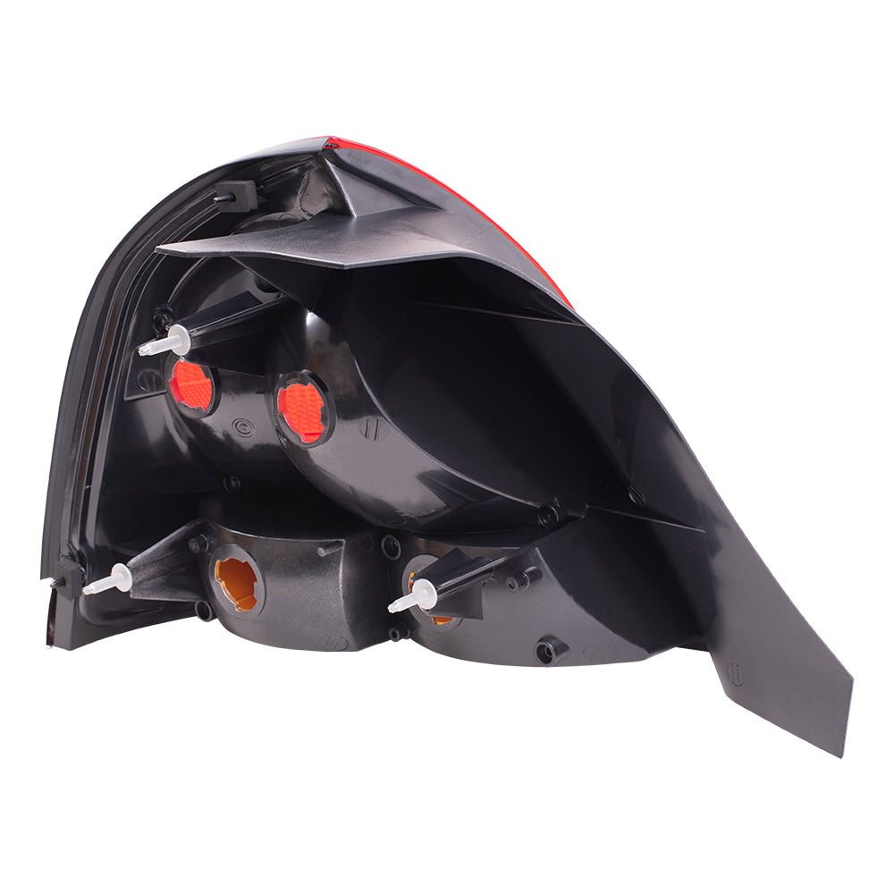 Brock Replacement Driver and Passenger Taillights Tail Lamps with Red-Amber Lens & Chrome Trim Compatible with 98-05 Crown Victoria 3W7Z13405CA 3W7Z13404CA