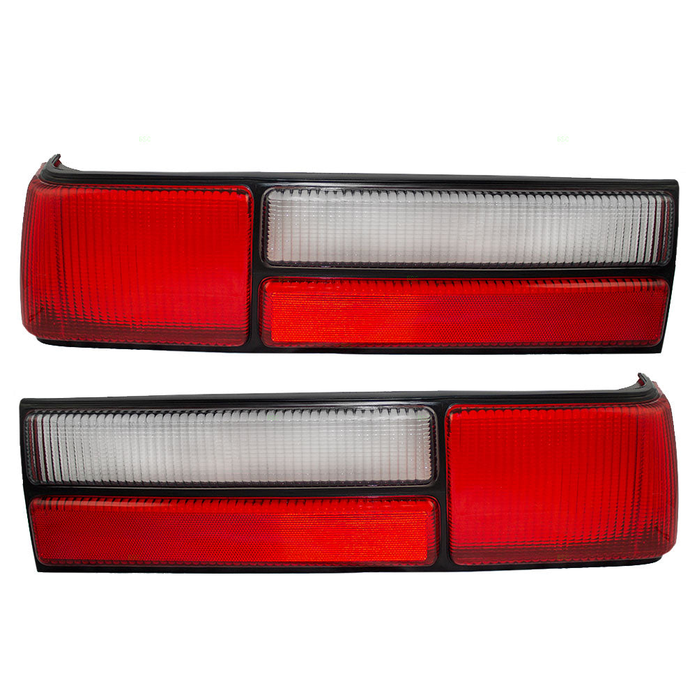 Brock Replacement Driver and Passenger Taillights Taillamps Lens Compatible with 1987-1993 Mustang Fox Body LX style E7ZZ13450A E7ZZ13451A
