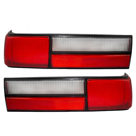 Brock Replacement Driver and Passenger Taillights Taillamps Lens Compatible with 1987-1993 Mustang Fox Body LX style E7ZZ13450A E7ZZ13451A
