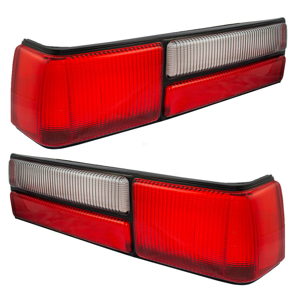 Brock Replacement Driver and Passenger Taillights Taillamps Lens Compatible with 1987-1993 Mustang Fox Body LX style E7ZZ13450A E7ZZ13451A