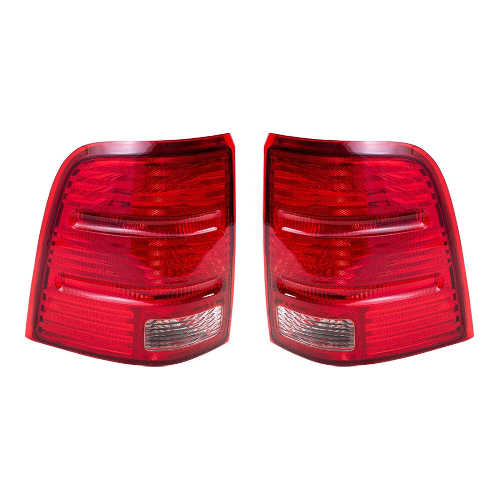 Brock Replacement Driver and Passenger Taillights Tail Lamps Compatible with 2002-2005 Explorer 4 Door 1L2Z13405AA 1L2Z13404AA