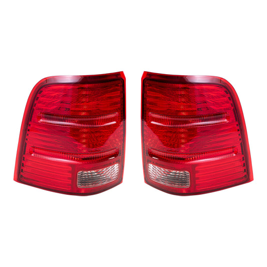 Brock Replacement Driver and Passenger Taillights Tail Lamps Compatible with 2002-2005 Explorer 4 Door 1L2Z13405AA 1L2Z13404AA