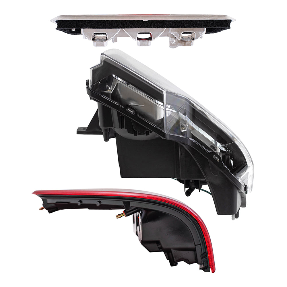 Brock Replacement Driver & Passenger Side Halogen Combination Headlights, Tail Lights, & 3rd Brake Light 5 Pc Performance Set Compatible with 09-14 Ford F-150 Styleside