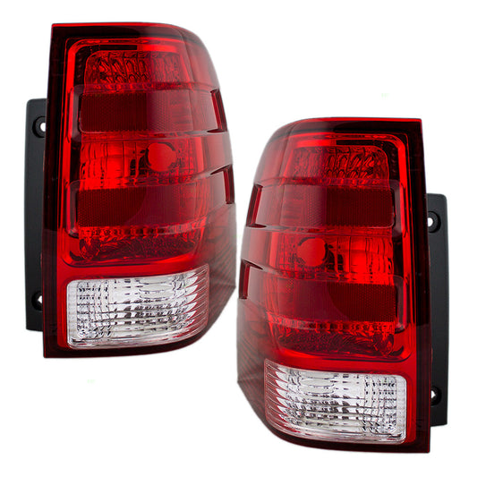 Brock Replacement Driver and Passenger Taillights Tail Lamps Compatible with 03-06 SUV 2L1Z13405AB 2L1Z13404AB