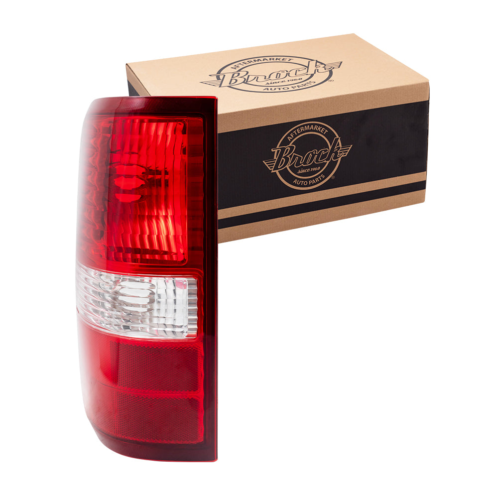 Brock Aftermarket Replacement Driver Left Tail Light Unit Compatible With 2004-2008 Ford F-150 Styleside