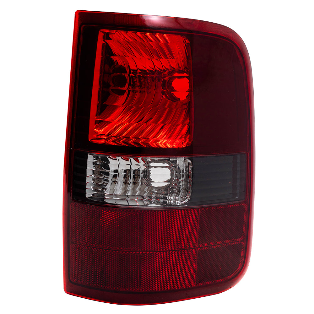 Brock Replacement Driver and Passenger Taillights with Smoked Lens Compatible with 2004-2008 F150 Styleside Pickup Truck 6L3Z13405AA 6L3Z13404AA
