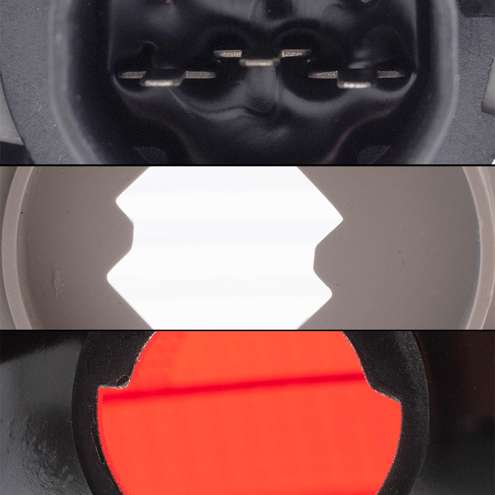 Brock Aftermarket Replacement Driver Left Passenger Right Halogen Headlights-Tail Lights with Red Lens-Chrome Trim-2 Bulb Sockets 4 Piece Set Compatible with 1999-2011 Ford Crown Victoria