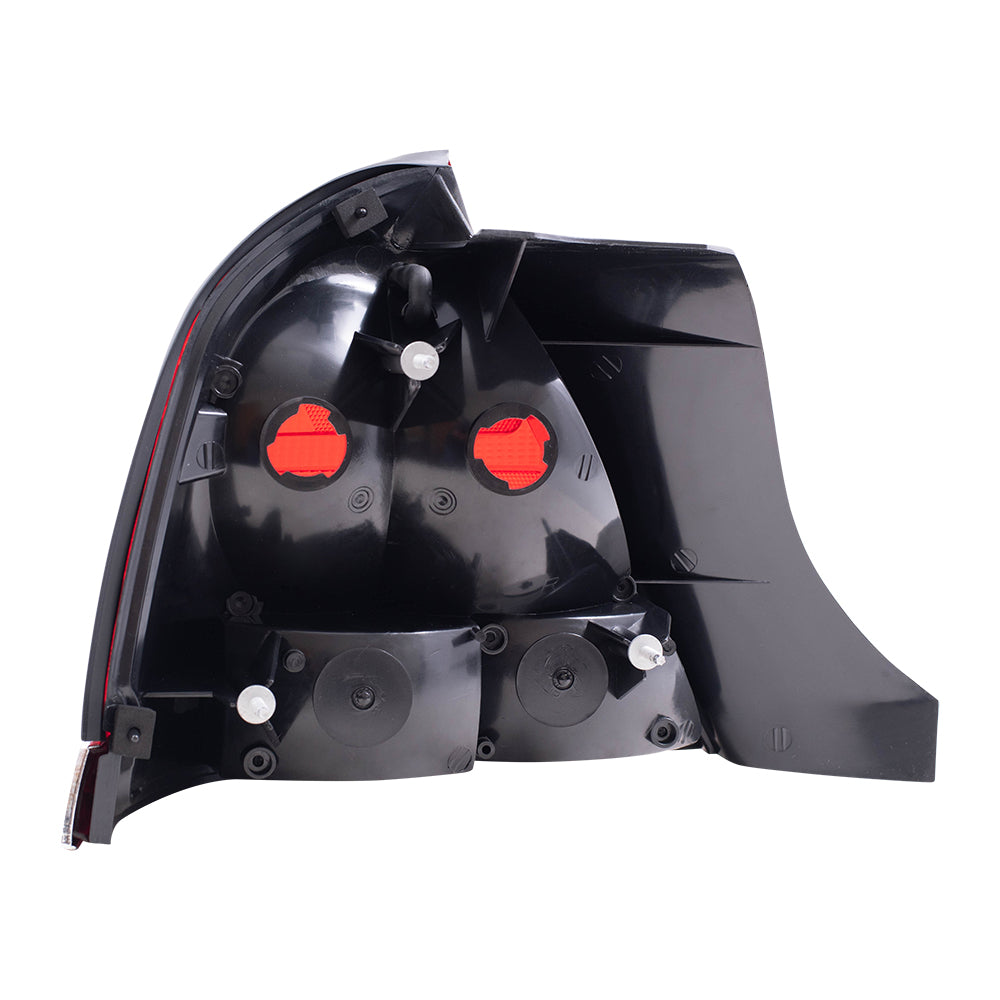 Brock Replacement Passengers Taillight Tail Lamp Red Lens with Chrome Trim Compatible with 1999-2011 Crown Victoria 8W7Z13404B