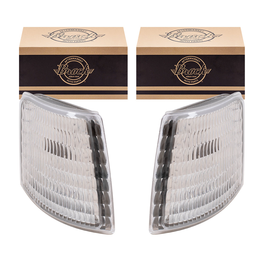 Brock Replacement Driver and Passenger Signal Side Marker Light Lamp Units Compatible with 1992-1996 F150 Pickup F2TZ15A201D F2TZ15A201C