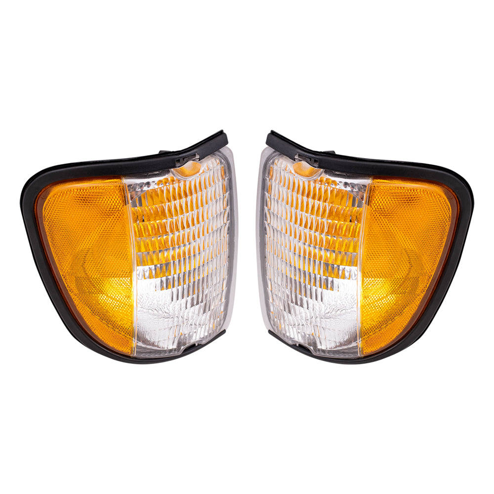 Brock Replacement Driver and Passenger Signal Side Marker Lights Lamps Compatible with 1992-2007 E-Series Van