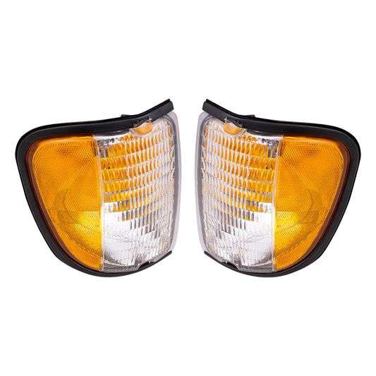 Brock Replacement Driver and Passenger Signal Side Marker Lights Lamps Compatible with 1992-2007 E-Series Van