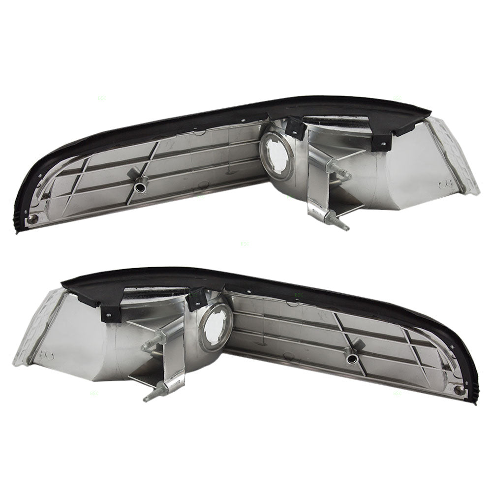 Brock Replacement Driver and Passenger Signal Front Marker Lights Lamps Compatible with 1992-1997 Crown Victoria F2AZ13201A F2AZ13200A