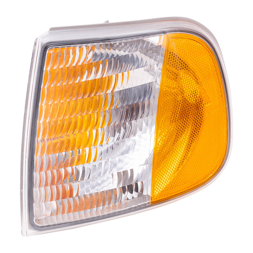 Brock Replacement Drivers Park Signal Corner Marker Light Compatible with 1997 F-150 F-250 Pickup Truck F65Z13201AD