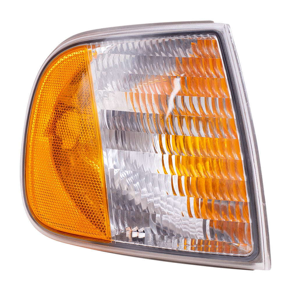 Brock Replacement Driver and Passenger Park Signal Corner Marker Lights Compatible with 1997 F150 F250 Pickup Truck F65Z13201AD F65Z13200AD
