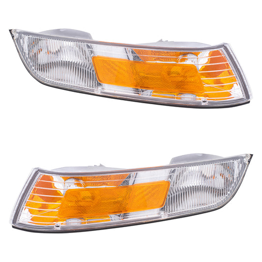 Brock Replacement Driver and Passenger Signal Side Marker Lights with Cornering Lamps Compatible with 1995-1997 Grand Marquis F5MY15A201D F5MY15A201C