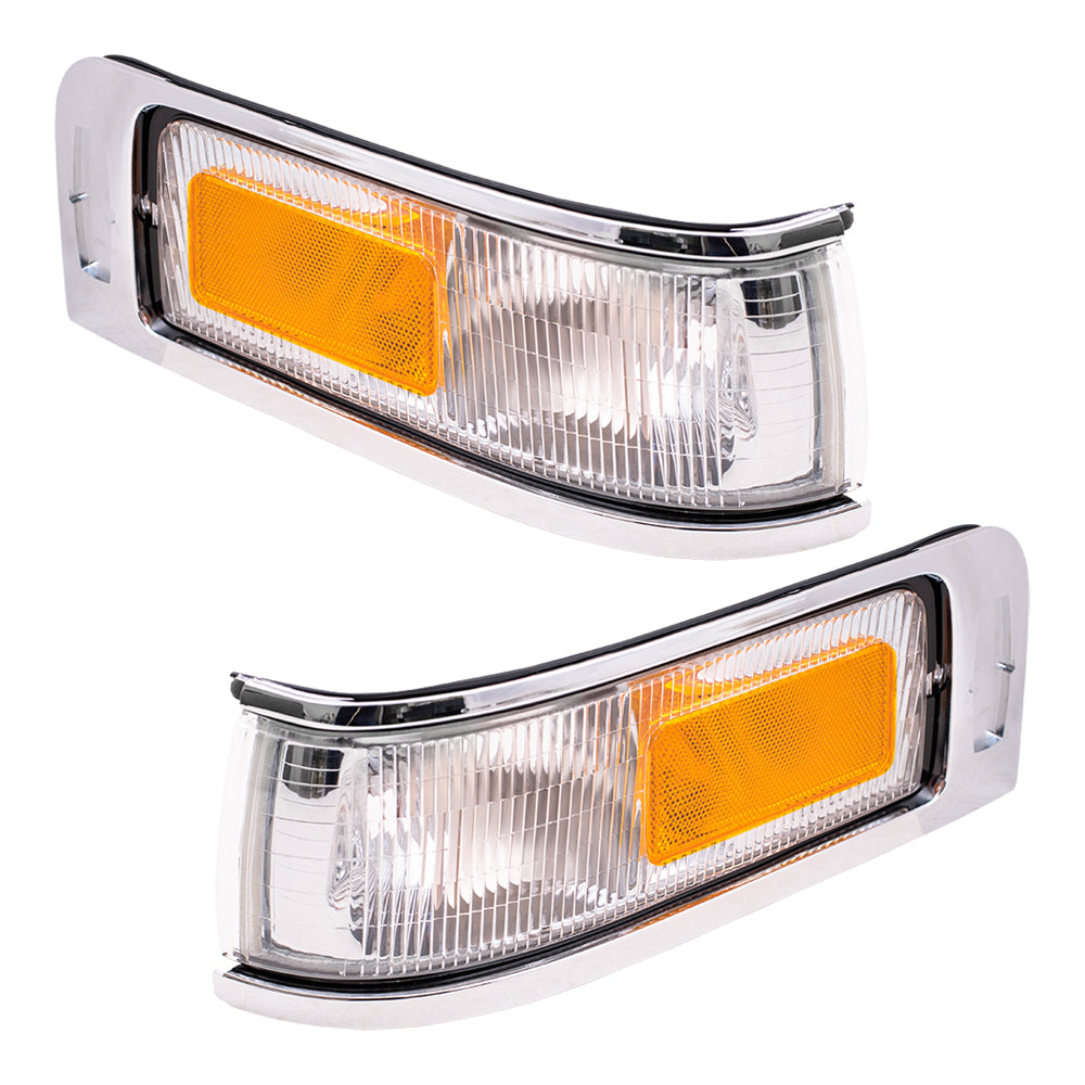 Brock Replacement Driver and Passenger Signal Side Marker Lights Lamps Compatible with 1995-1997 Town Car F5VY15A201B F5VY15A201A