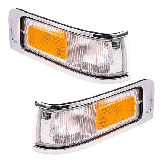 Brock Replacement Driver and Passenger Signal Side Marker Lights Lamps Compatible with 1995-1997 Town Car F5VY15A201B F5VY15A201A
