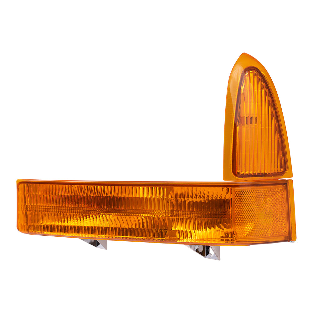 Brock Replacement Drivers Park Signal Front Marker Light with Amber Lens Compatible with 1999-2004 F250 F350 F450 Super Duty Pickup Truck