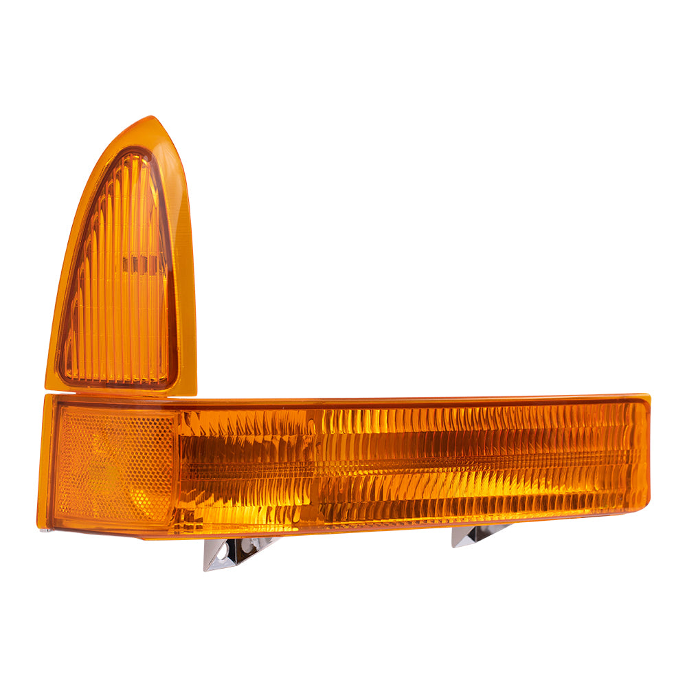Brock Replacement Passengers Park Signal Front Marker Light with Amber Lens Compatible with 1999-2004 Super Duty Pickup Truck SUV XC3Z 13200 BA