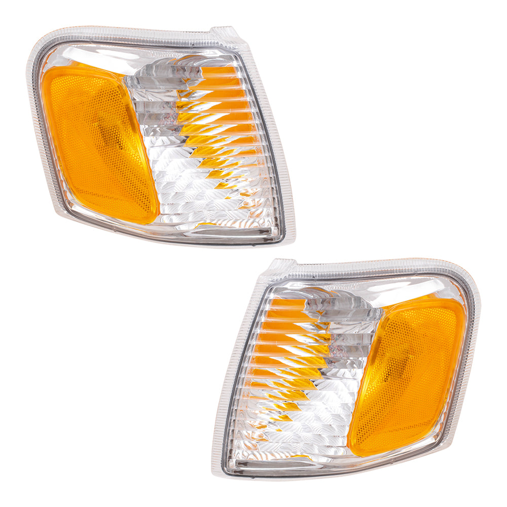 Brock Replacement Driver and Passenger Park Signal Corner Marker Lights Compatible with 01-05 Explorer Sport & Sport Trac Pickup Truck