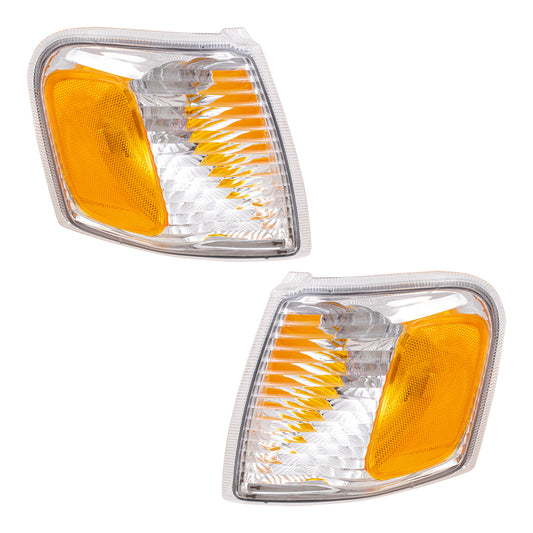 Brock Replacement Driver and Passenger Park Signal Corner Marker Lights Compatible with 01-05 Explorer Sport & Sport Trac Pickup Truck