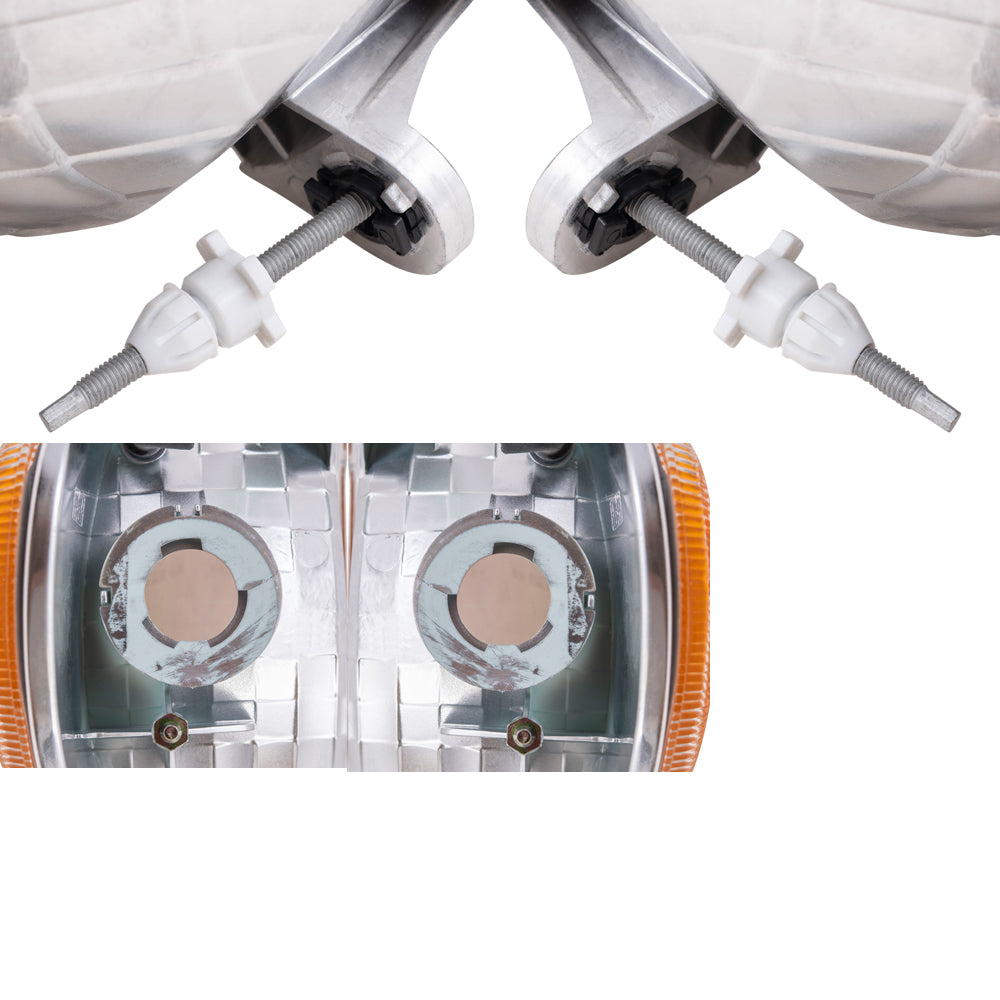 Brock Aftermarket Replacement Driver Left Passenger Right Halogen Headlight And Park/Signal Light 4 Piece Set Compatible with 1998-2001 Mercury Mountaineer