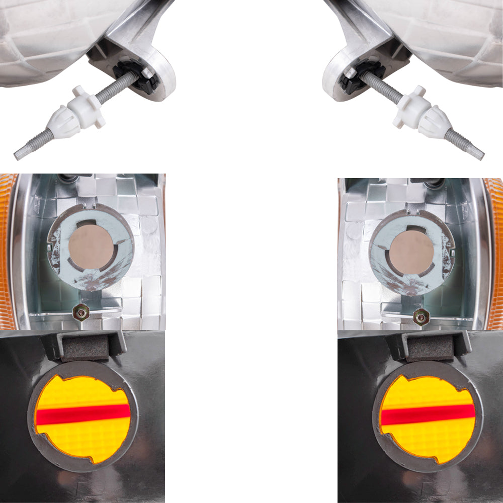 Brock Aftermarket Replacement Driver Left Passenger Right Headlight-Park/Signal Light-Tail Light 6 Piece Set Compatible with 1998-2001 Mercury Mountaineer