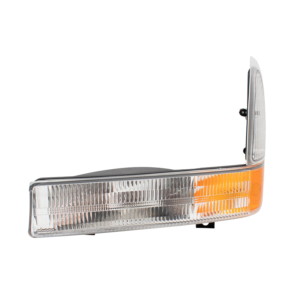 Brock Replacement Driver and Passenger Park Signal Front Marker Lights with Clear Lenses Compatible with 1999-2004 F250 F350 Super Duty Pickup Truck 2C3Z13201AA 2C3Z13200AA