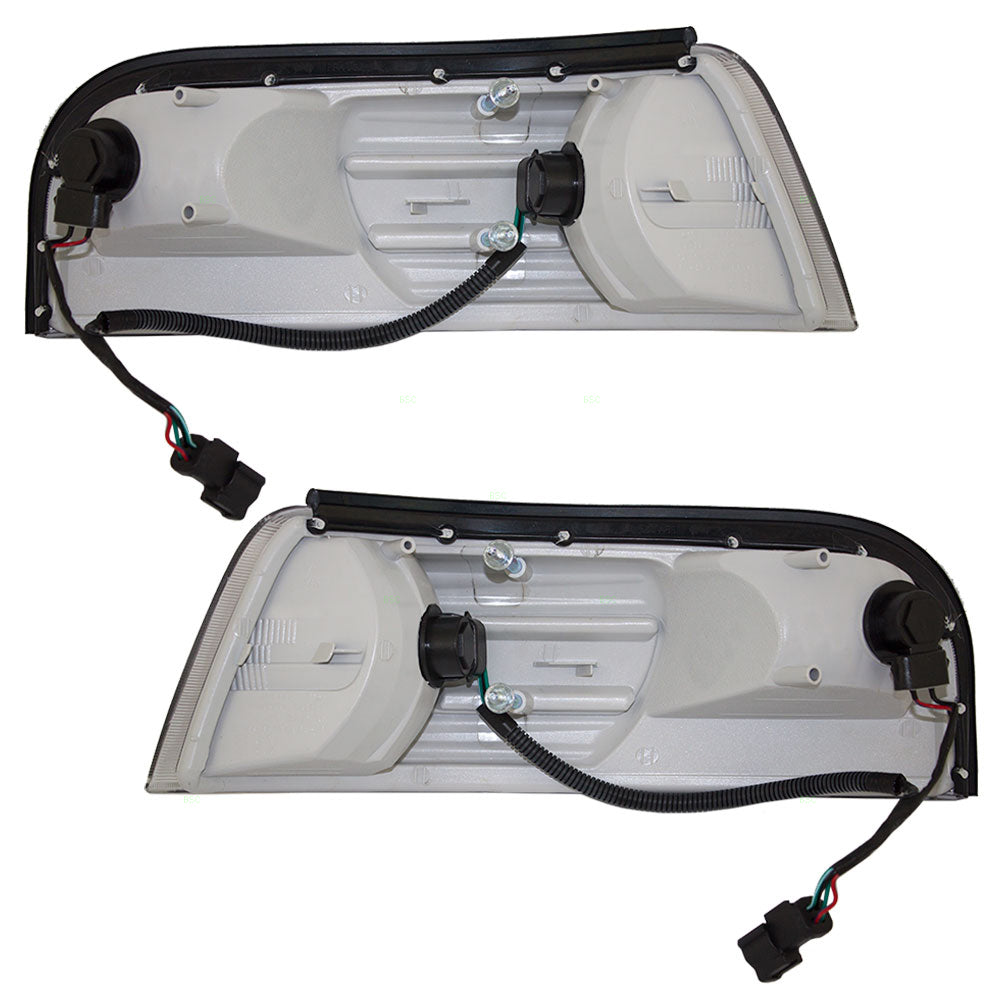 Brock Replacement Driver and Passenger Park Signal Side Marker Lights Lamps Lenses Compatible with 2006-2011 Grand Marquis 6W3Z13201AA 6W3Z13200AA