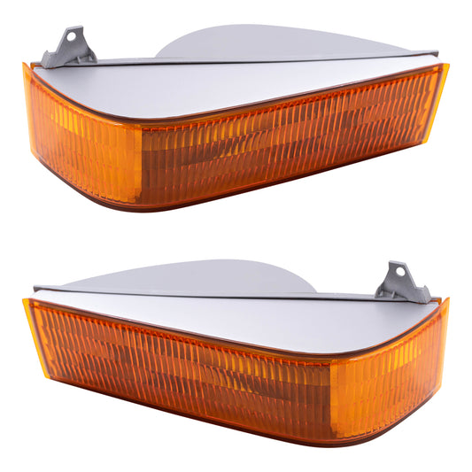 Brock Replacement Driver and Passenger Park Signal Front Marker Lights Lamps Compatible with 91-94 Explorer Ranger Bronco II