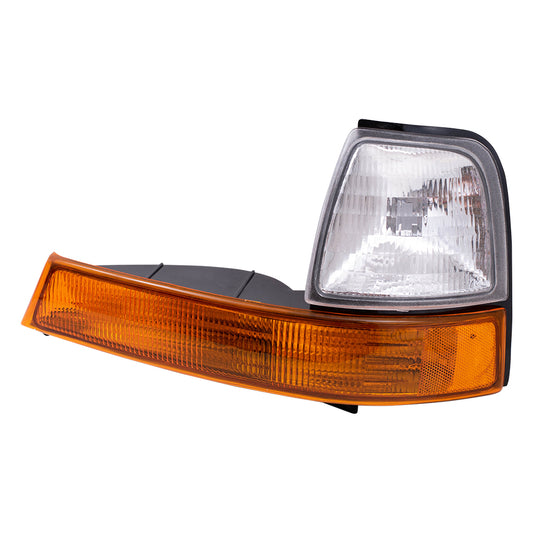Brock Replacement Drivers Park Signal Corner Marker Light Amber/Clear Lens Compatible with 1998-2000 Ranger Pickup Truck XL5Z13201AA