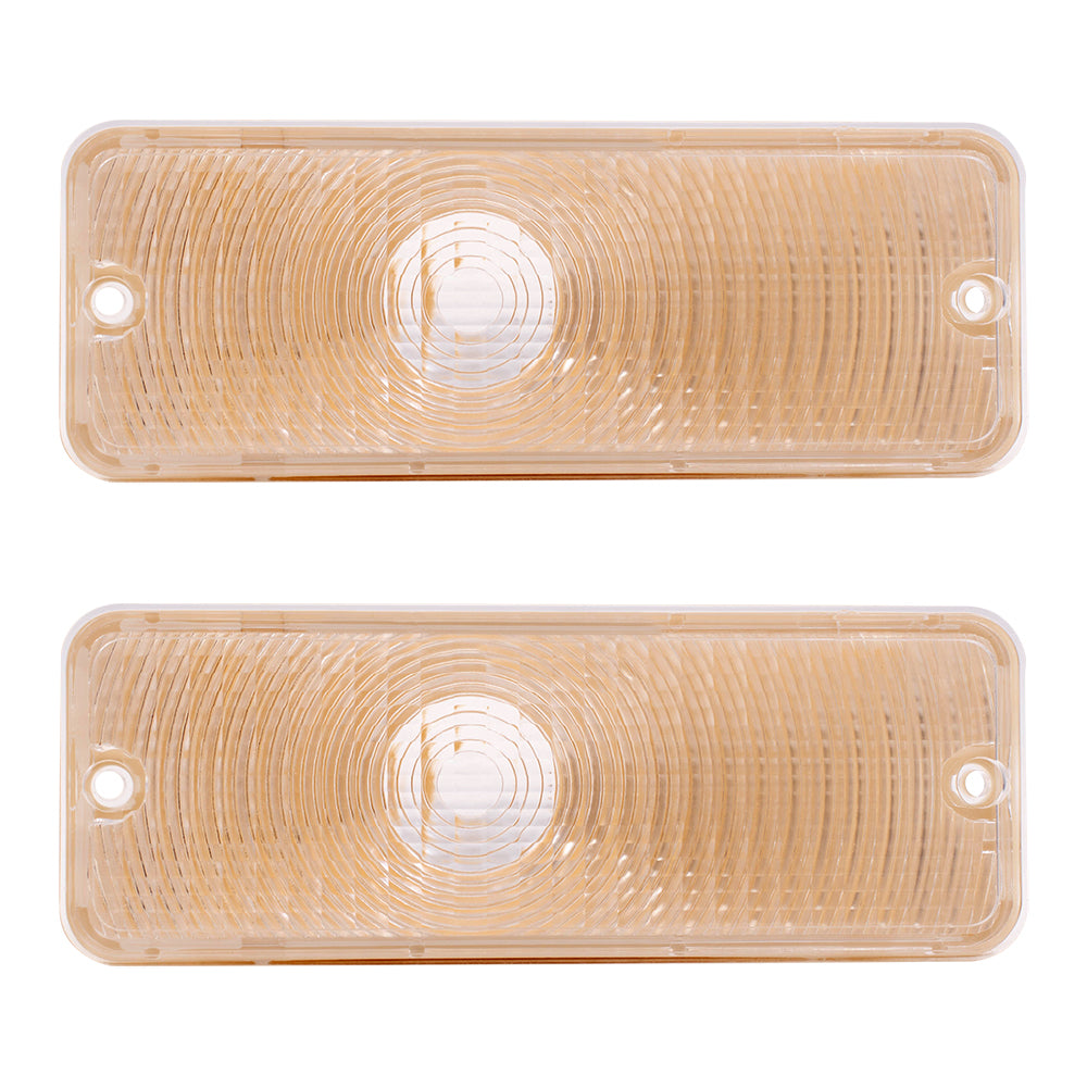 Brock Replacement Pair of Park Signal Front Marker Lights Lamps Clear Lenses Compatible with 1975-1977 F100 F150 F250 F350 Pickup Truck D5TZ13200A