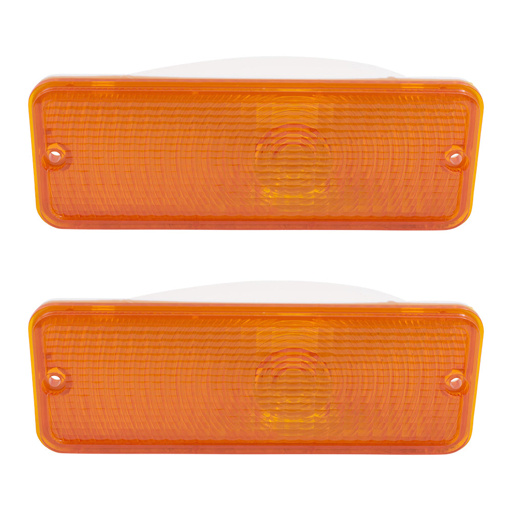 Brock Replacement Pair of Park Signal Front Marker Lights Compatible with 1975-1977 F100 F150 F250 F350 Pickup 1975-1978 E-Series Van