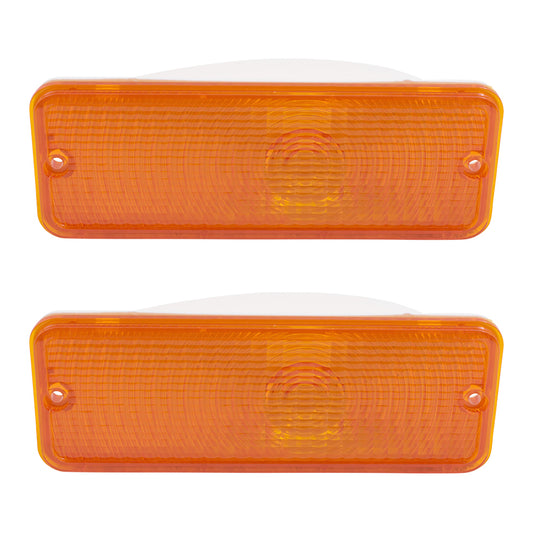 Brock Replacement Pair of Park Signal Front Marker Lights Compatible with 1975-1977 F100 F150 F250 F350 Pickup 1975-1978 E-Series Van