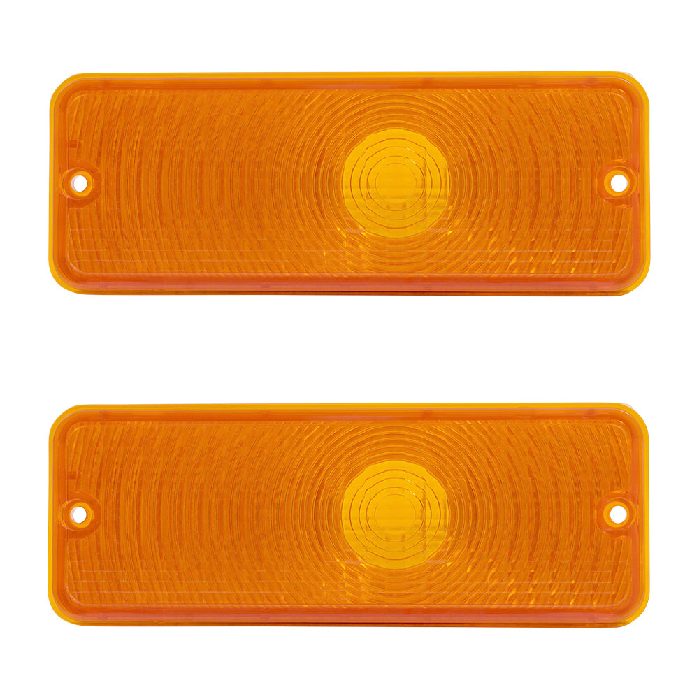 Brock Replacement Pair of Park Signal Front Marker Lights Compatible with 1975-1977 F100 F150 F250 F350 Pickup 1975-1978 E-Series Van
