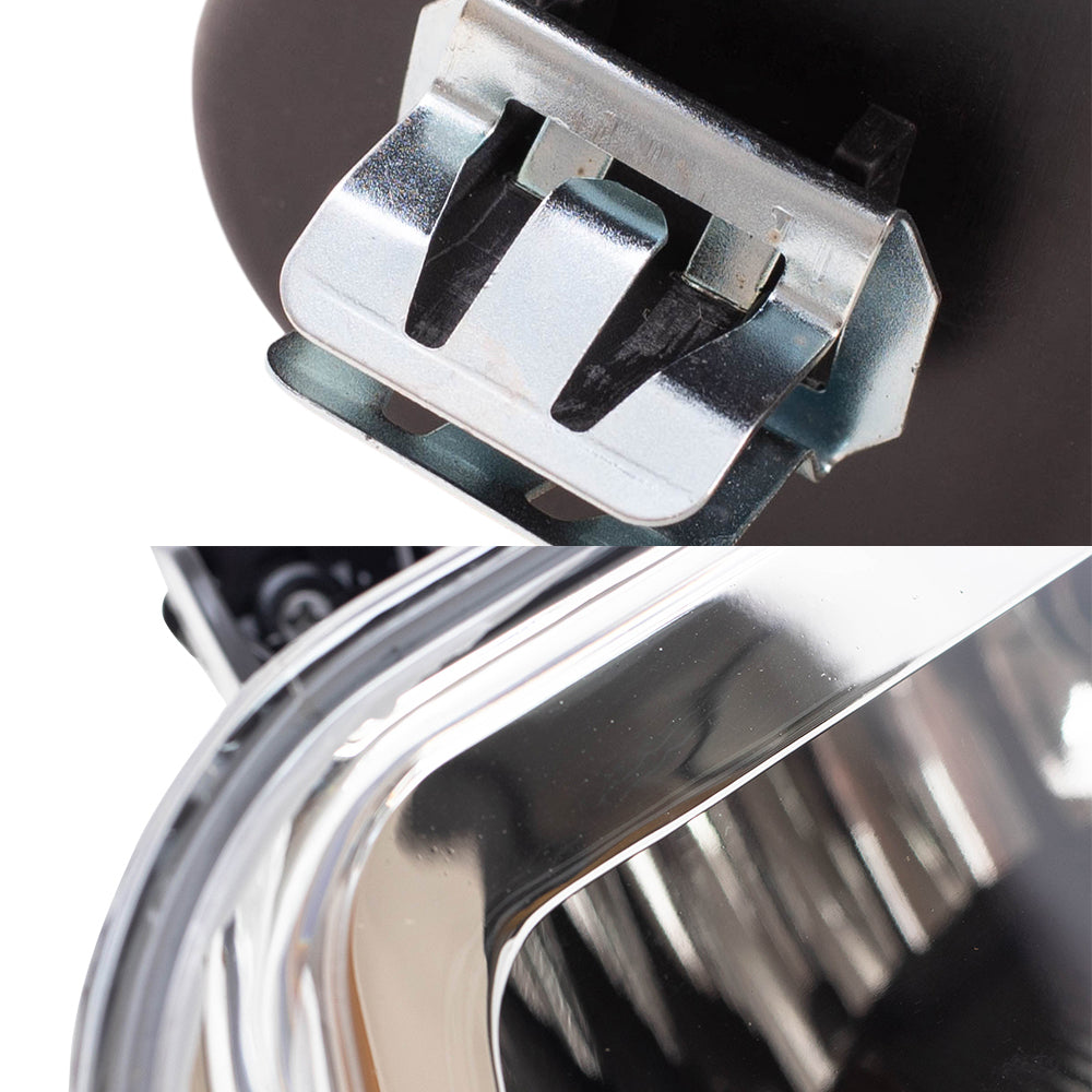 Brock Aftermarket Replacement Driver Left Passenger Right Headlights with Shadow Gray Bezel and Rectangular Fog Lights 4 Piece Set Compatible with 2004-2006 Ford F-150