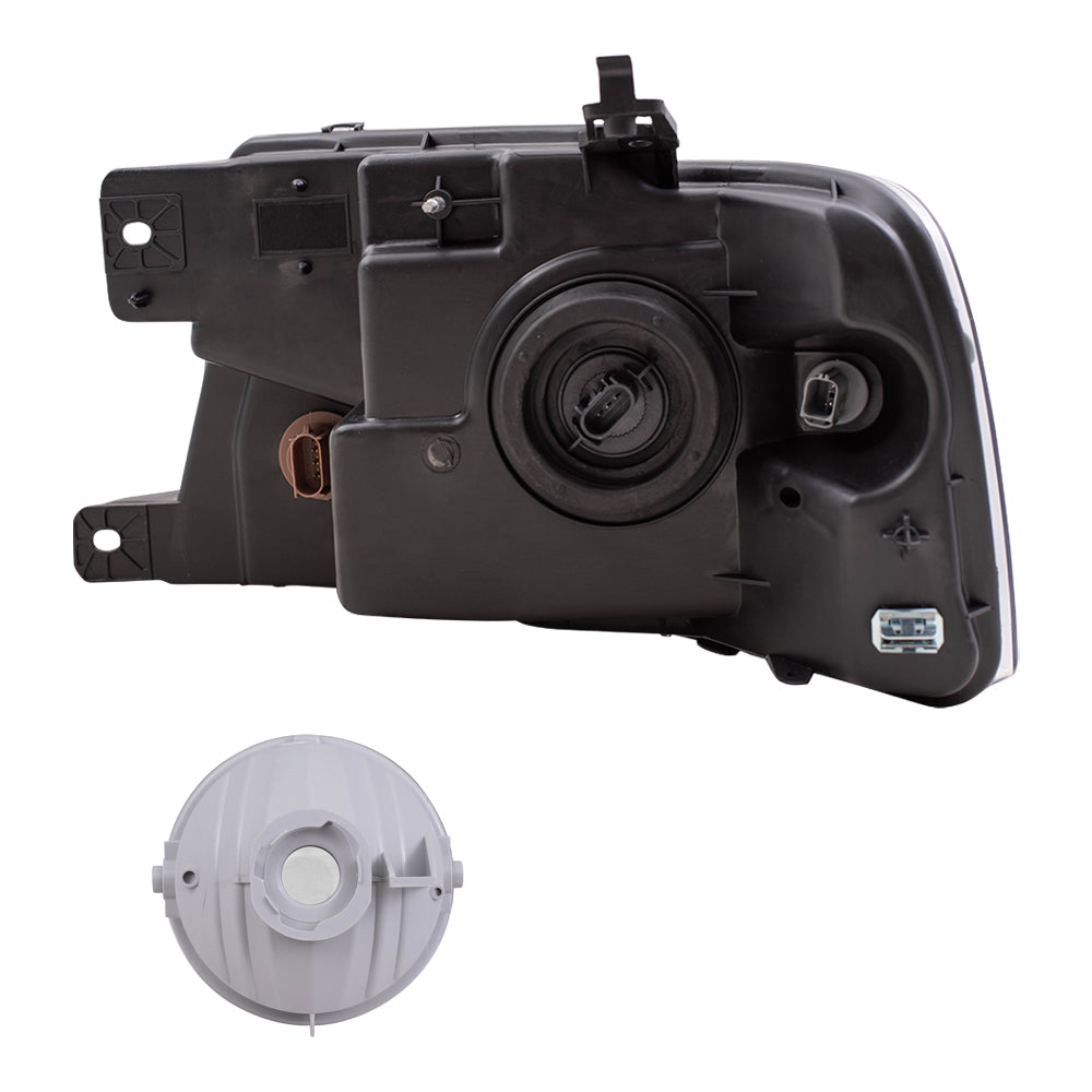 Brock Aftermarket Replacement Driver Left Passenger Right Headlights with Black Bezel and Round Fog Lights 4 Piece Set Compatible with 2006-2008 Ford F-150
